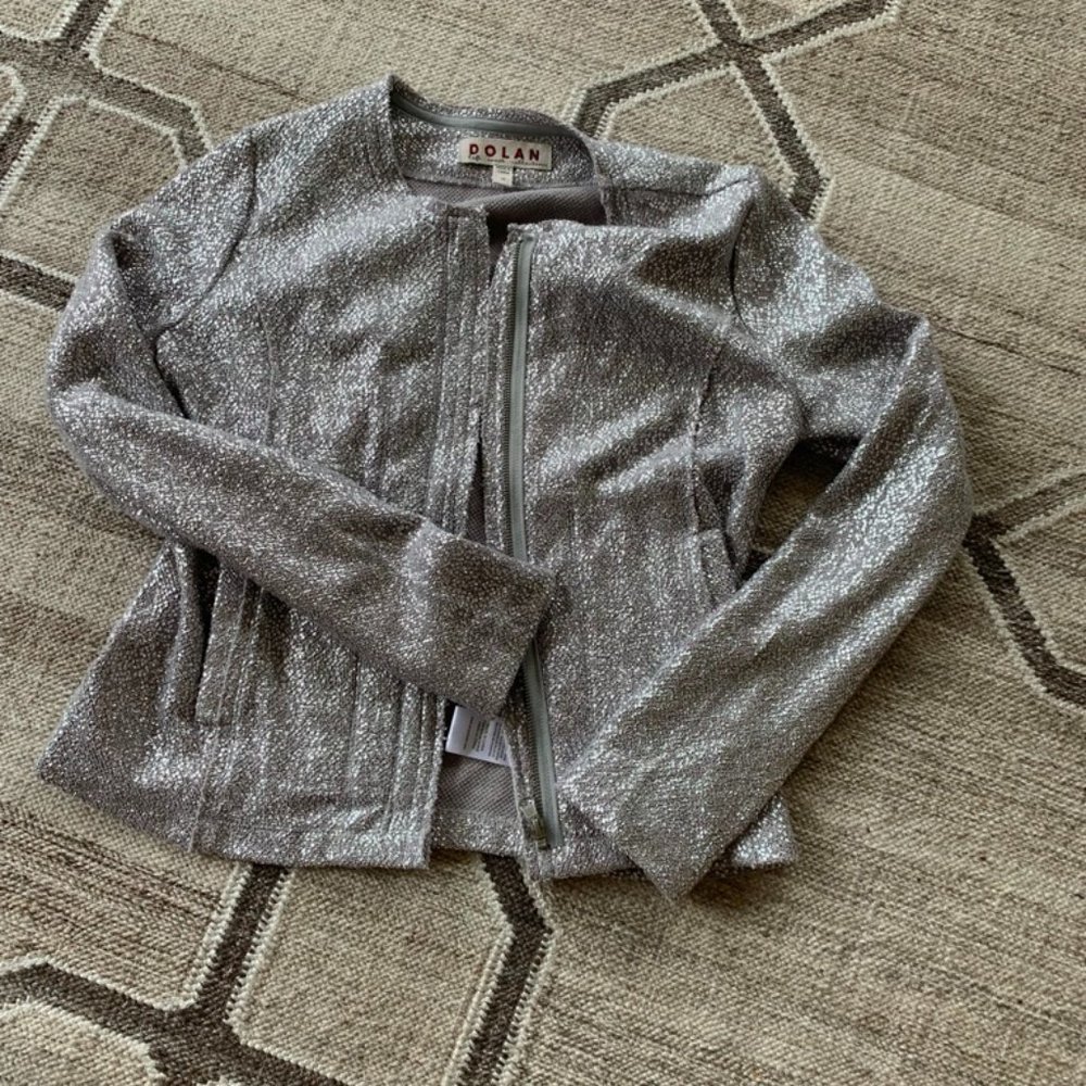 Dolan by Anthropologie Metallic Zip Blazer XS